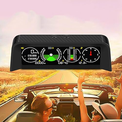 OBEST Auto Neigungsmesser offroad,Car Head Up Display Auto,GPS Speedometer,Universal Auto HUD,mit Übergeschwindigkeitsalarm Ermüdungswarnung,Kompass,Geschwindigkeitsmesser,Geländewagenzubehör