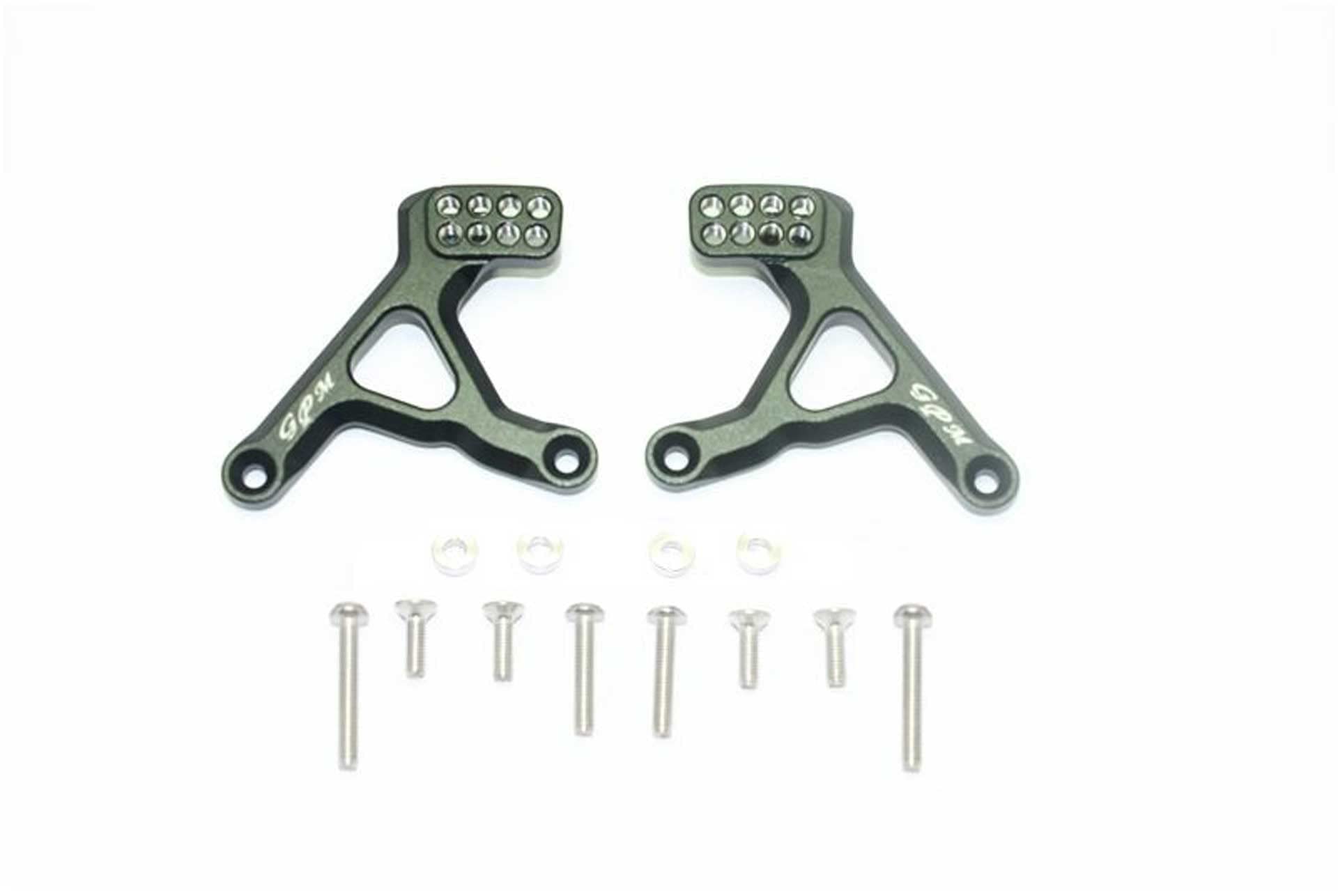 Traxxas TRX-4 Defender / TRX-4 Tactical Unit Upgrade Parts Aluminium Rear Adjustable Shock Tower - 2Pc Set Black