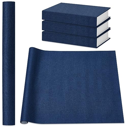 Tela para encuadernación de libros, 40 x 16 pulgadas, superficie de tela con respaldo de papel, cubierta archivística europea duradera y resistente para libros, álbumes y scrapbooking (azul oscuro) miniatura 1