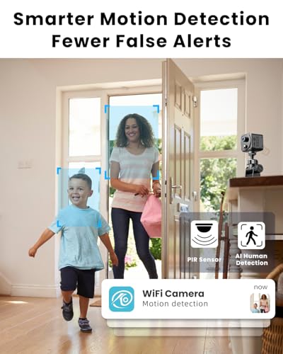 Image of VIDCASTIVE 4K Mini Hidden Camera Dual-Band 2.4 /5GHz WiFi Indoor Security Camera with AI Human Detection, Night Vision, Cloud /SD Storage, Up to 150 Days Standby Battery Life