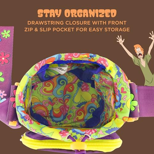 Image of Concept One Scooby Doo Water Bottle Holder, Crossbody Sling Carrier Bag with Adjustable Shoulder Strap, 25 oz, Multi