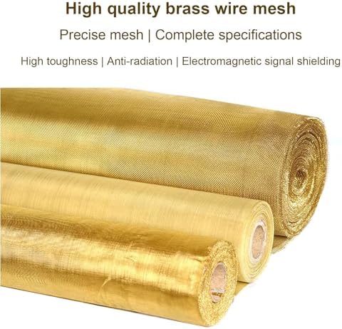 Brass Copper Wire Mesh Roll - 280 Mesh for Enhanced Security & Durability, Perfect for Home & Garden Protection, Pest Control, DIY Projects