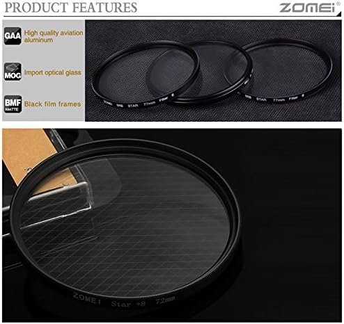 Miniatura 7 de Zomei 2.047 in Star +6 Filtro óptico de estrella de 4 puntos Cruz efecto centelleante para lente de cámara digital