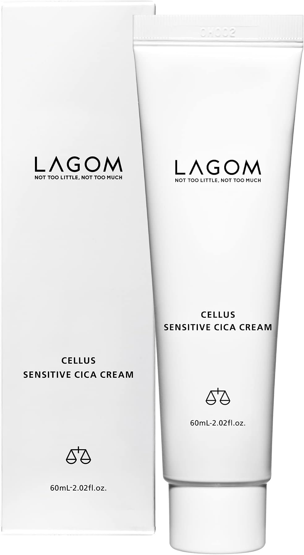 LAGOM Cellus Sensitive Cica Cream Soothing Korean Skincare with Centella and Ceramide, Sensitive Skin, Calming Balm, Face Blemish 2.02 Fl Oz