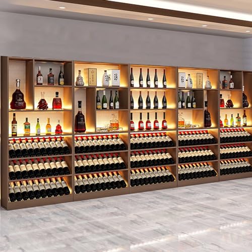 Soporte para Botellas de Vino con Luz LED y Estantes