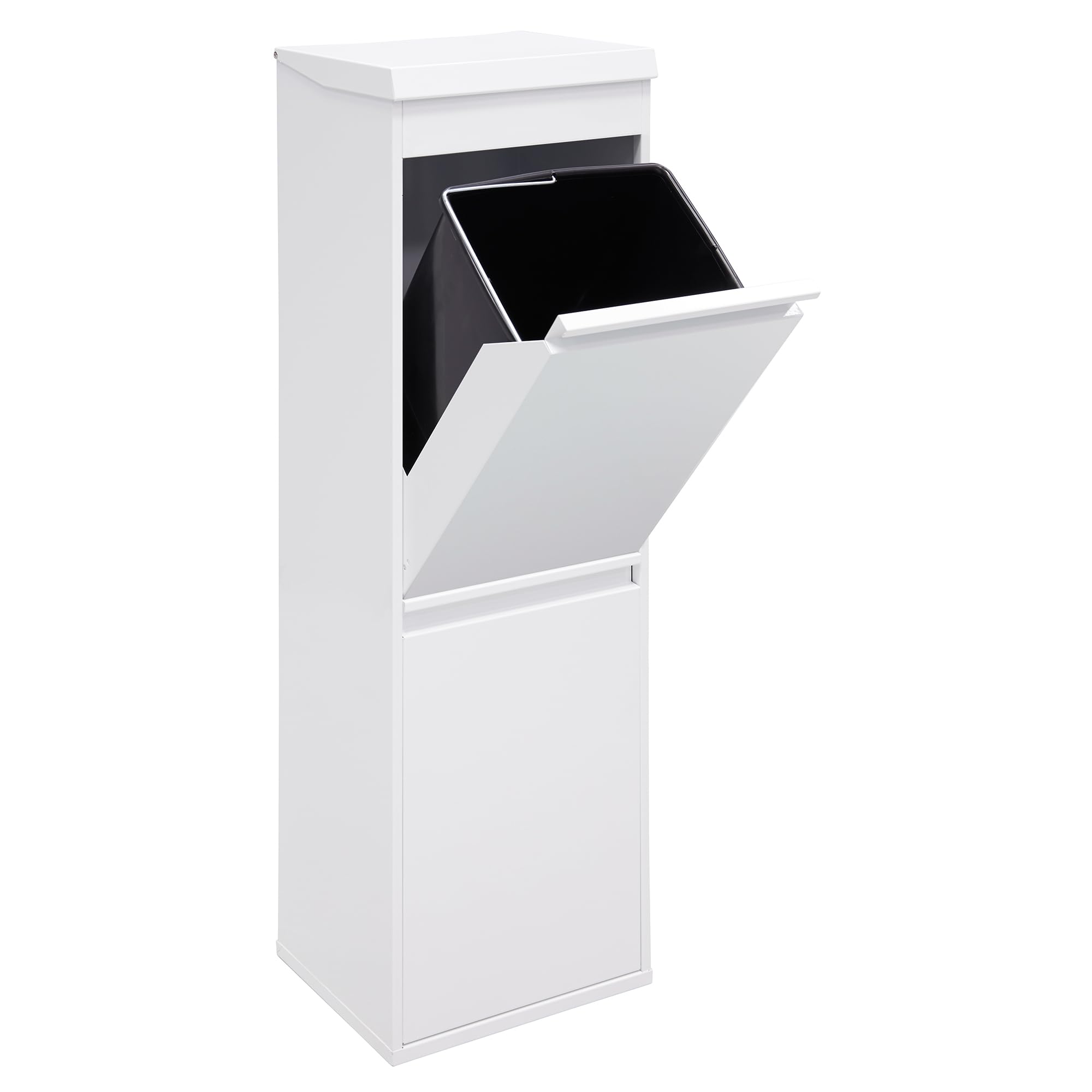 ARREGUI Top CR221-B Pattumiera Differenziata 2 Scomparti | 2x17 L (34 L) | Contenitore in Acciaio con Cassetto Superiore | Mobile per Raccolta Differenziata | Cestino per Spazzatura da Cucina | Bianco