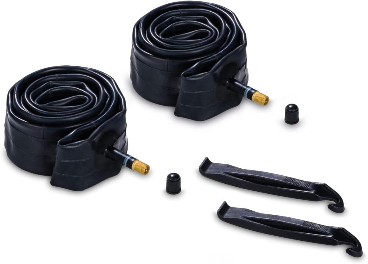 hauck Bicycle Trailer Inner Tube Set 2 x 20 Inch Diameter Including Tyre Lever, Replacement Tyre Inner Tube for Bicycle Trailer Tyres e.g. hauck Dryk Duo (Black)
