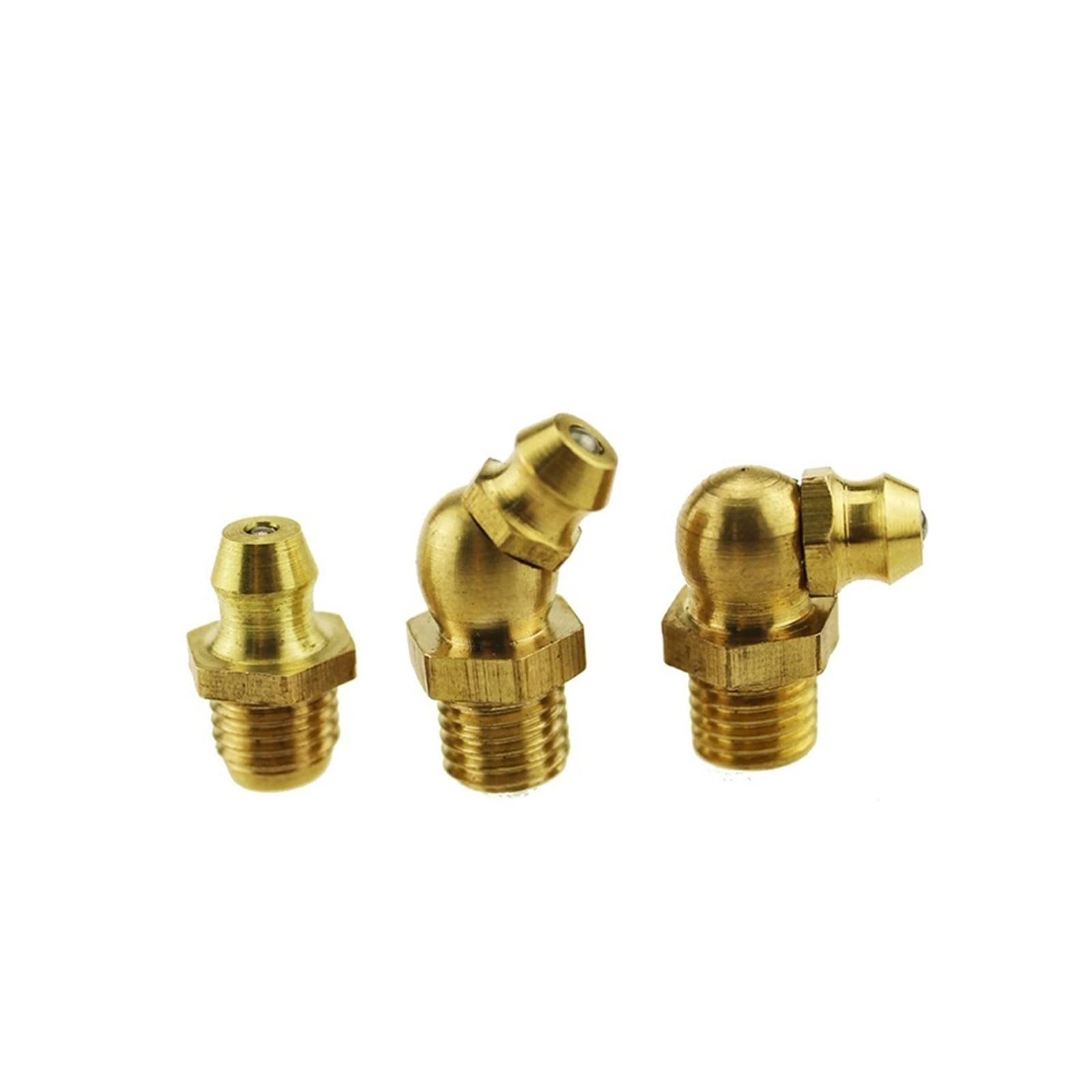 Raccordo per ingrassaggio Idraulico, Raccordi for ingrassaggio Idraulico in Ottone M6/M8/M10 Filettatura 1mm Passo 45/90/Dritto 5/10 Pz(10 Pieces,M10-STRAIGHT)