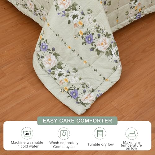 Image of FRESH FROM LOOM Microfiber All Seasons Collection Micro Fiber Comforter | Dohar | Quit | Single Bed | Double Weaved | Washable | Hypoallergenic Skin Friendly (Pale-Leaf | 60x90 in, Single Bed)