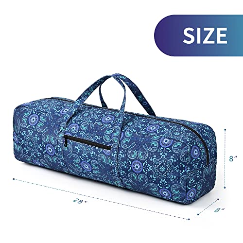 Boulder Bee | Yoga Mat Bag | Large Yoga Mat Carrier With Wet Pocket | Yoga Gifts | Gym Tote Bag For Women (Blue) #TOP4