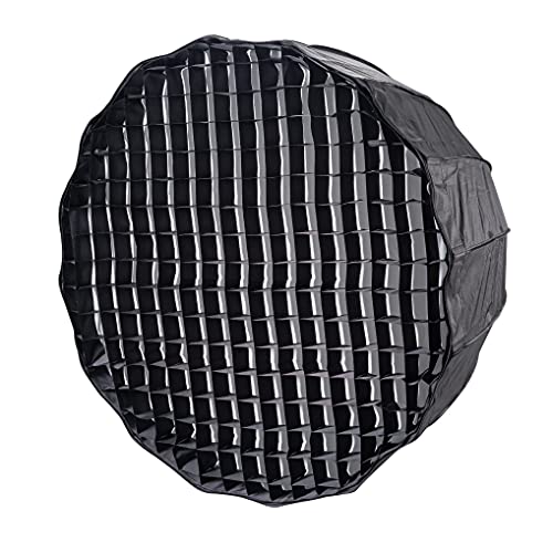 PowerPak 120cm 16 Sides Black/Silver Deep Parabolic Umbrella Softbox with Grid | Quick Setup | Bowens Mount |Quick Folding Beauty Dish for Studio Lighting&Photography with Removal Diffuser PowerPak 120cm 16 Sides Black/Silver Deep Parabolic Umbrella Softbox with Grid | Quick Setup | Bowens Mount |Quick Folding Beauty Dish for Studio Lighting&Photography with Removal Diffuser