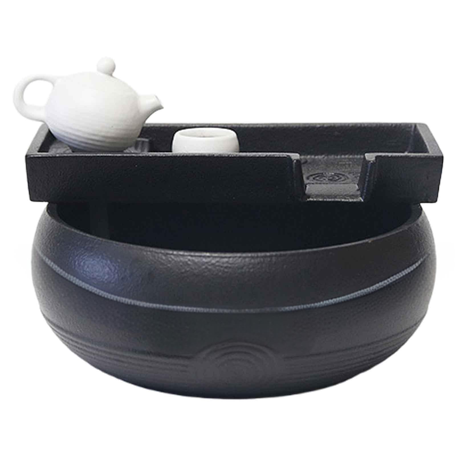 Desktop fountain, Office Desktop Fountain Landscape Zen Water Feature Ceramic Circulation Feng Shui Wheel(C~With Atomizer)