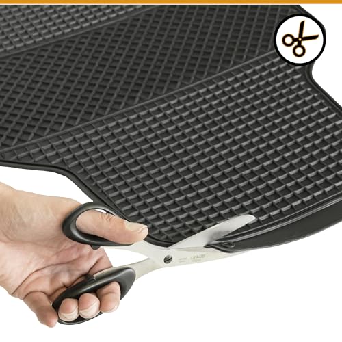 Walser Universal Auto-Gummimatten-Set EVO, Automatten 4-teilig zuschneidbar, Universal Fußraummatte Auto, PKW-Fußraummatten schwarz – Ansicht 5