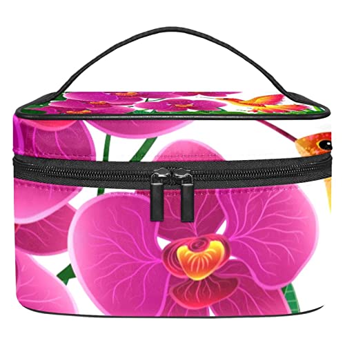 Pochette de cosmétiques fleurs orchidées pour ranger pinceaux et maquillage