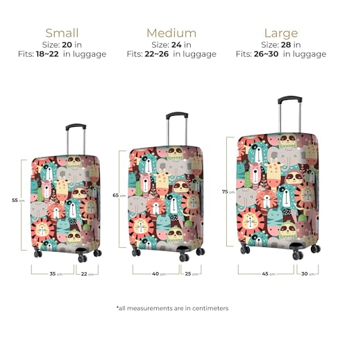 Image of Nasher Miles Polyester Protective Luggage Cover Set of 2 (Small-Medium) - Zoology