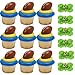 24pack 3D Football Cupcake / Desert / Food Decoration Topper Rings with Favor Stickers