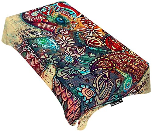 Nappe éléphant ethnique marron 140x220 cm rectangulaire boho - 2