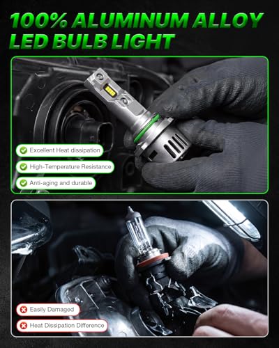 Image of 9005 Bulbs - Super Brightness 60000LM 6500K Bulb with Turbo Cooling Fan, 1:1 Size, Non-Polarity, Plug and Play, Pack of 2