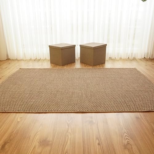 Jute Area Rug, Non-Slip, Machine Washable Rug For Indoor & Outdoor, Garden, Kitchen, Bedroom, Dining Room and Living Room, Natural Woven Rug (Brown & Black - Caria, 80X150 CM) - Image 6