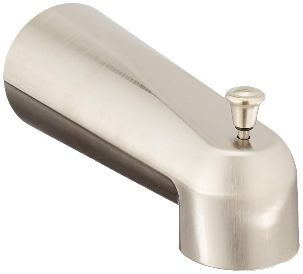 Moen Eva Replacement Tub Diverter Spout for Bathroom Shower Faucet with Slip Fit Connection, Brushed Nickel - Ideal for Water Delivery, 3853BN