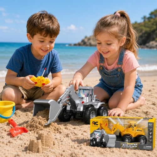 Image of Amitasha RC Excavator 2.4GHz Engineering Vehicle Remote Control Excavator Truck Construction Toy, All‑Terrain 360 Spin Rotation, Long Playtime & Range, Birthday Gift for Ages 3+