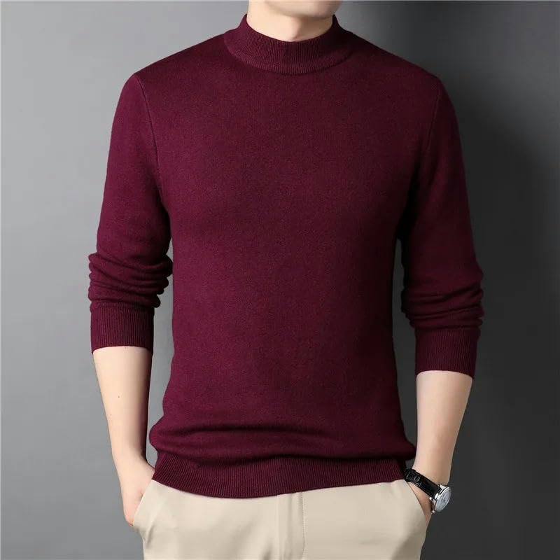 Men's Cashmere Sweater Half Turtleneck Men Sweaters Knit Pullovers for Male Slim Knitwear Man Sweater2