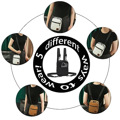 Image of LVYOUME Convertible Crossbody Bag for Men /Women,Adjustable Waist /Shoulder /Backpack with 2 /3 Strap,Everyday Essentials Carrier