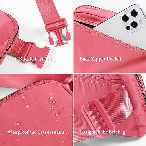 Image of ODODOS Unisex Mini Belt Bag with Adjustable Strap Small Fanny Pack for Workout Running Traveling Hiking, Raspberry