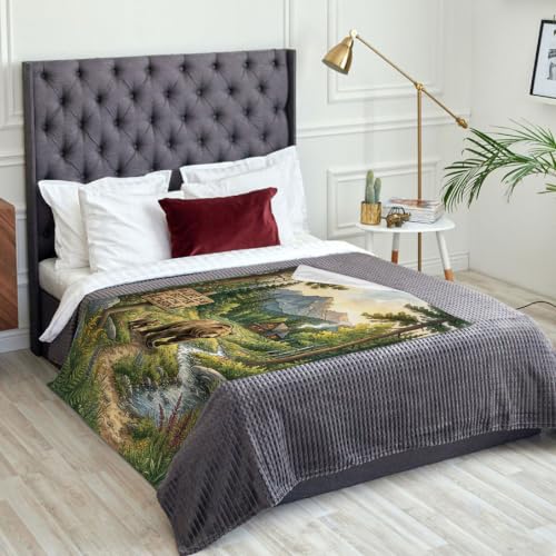 Couverture en fourrure ours plaid vert automne grand format pour lit et canapé chalet - 3