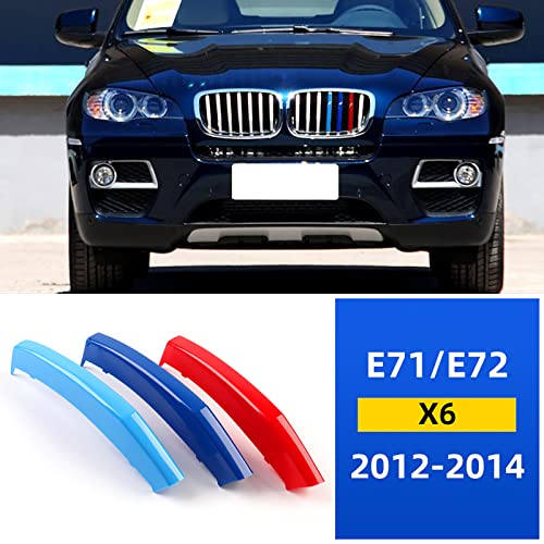 Image of M-Colored Stripe Grille Insert Trims for BMW Accessories, ABS Car Accessories for BMW Grill Stripes X6 12-14 E71 7-Beam