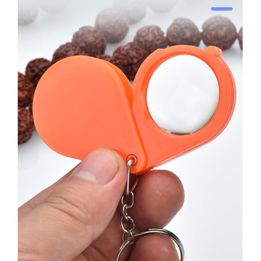 ARFUKA Magnifying Glass Handheld Pocket Magnifier Mini Folding Magnifier 8X Jewelers Loupe Magnifier with Keychain for Reading Inspection Low Vision Jewelry Hobbies Pack of 2 - Image 4