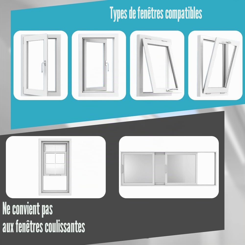 Tissu de Calfeutrage 4M pour Fenêtres, Kit d'Étanchéité Universel pour Climatiseur Mobile et Sèche-Linge, Étanche et Anti-Courant d'Air
