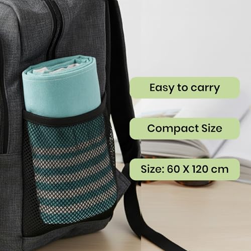 Image of Mush Grab & Go Bamboo Travel Towel | 100% Bamboo Bath Towel for Beach, Hiking & Gym Towel for Men Workout | Compact Towels with Travel Bag | 60x120 cms, 250GSM Quick Dry & Featherlight | Aqua