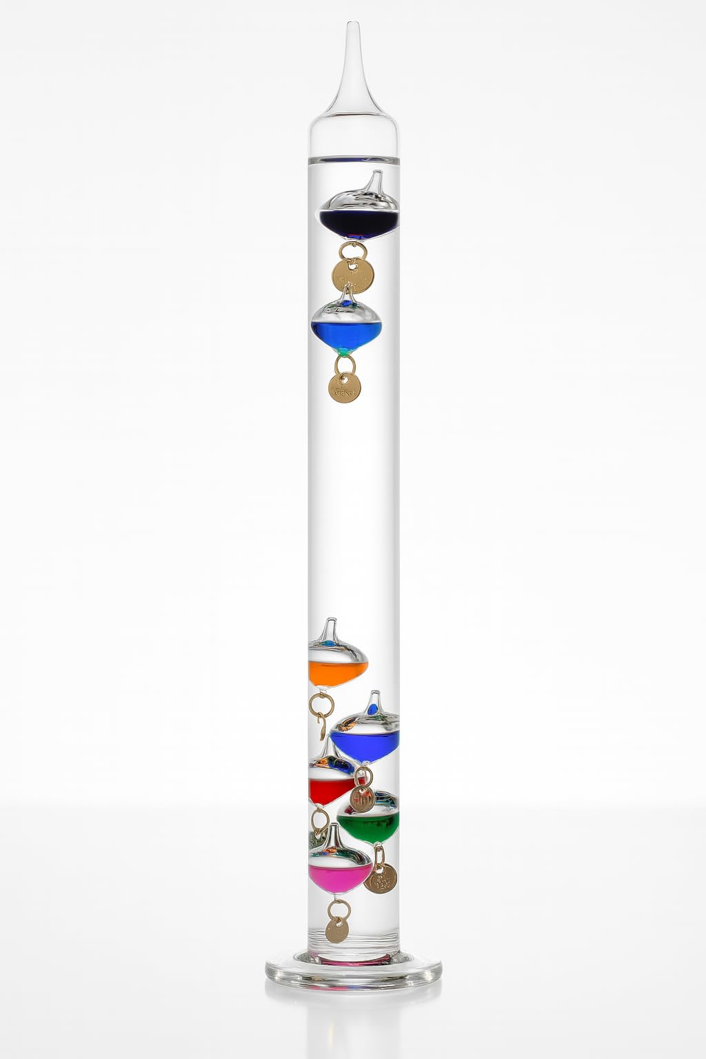 Tubo di vetro del termometro Galileo 40 cm, esterno o interno, analogico, palle galleggianti