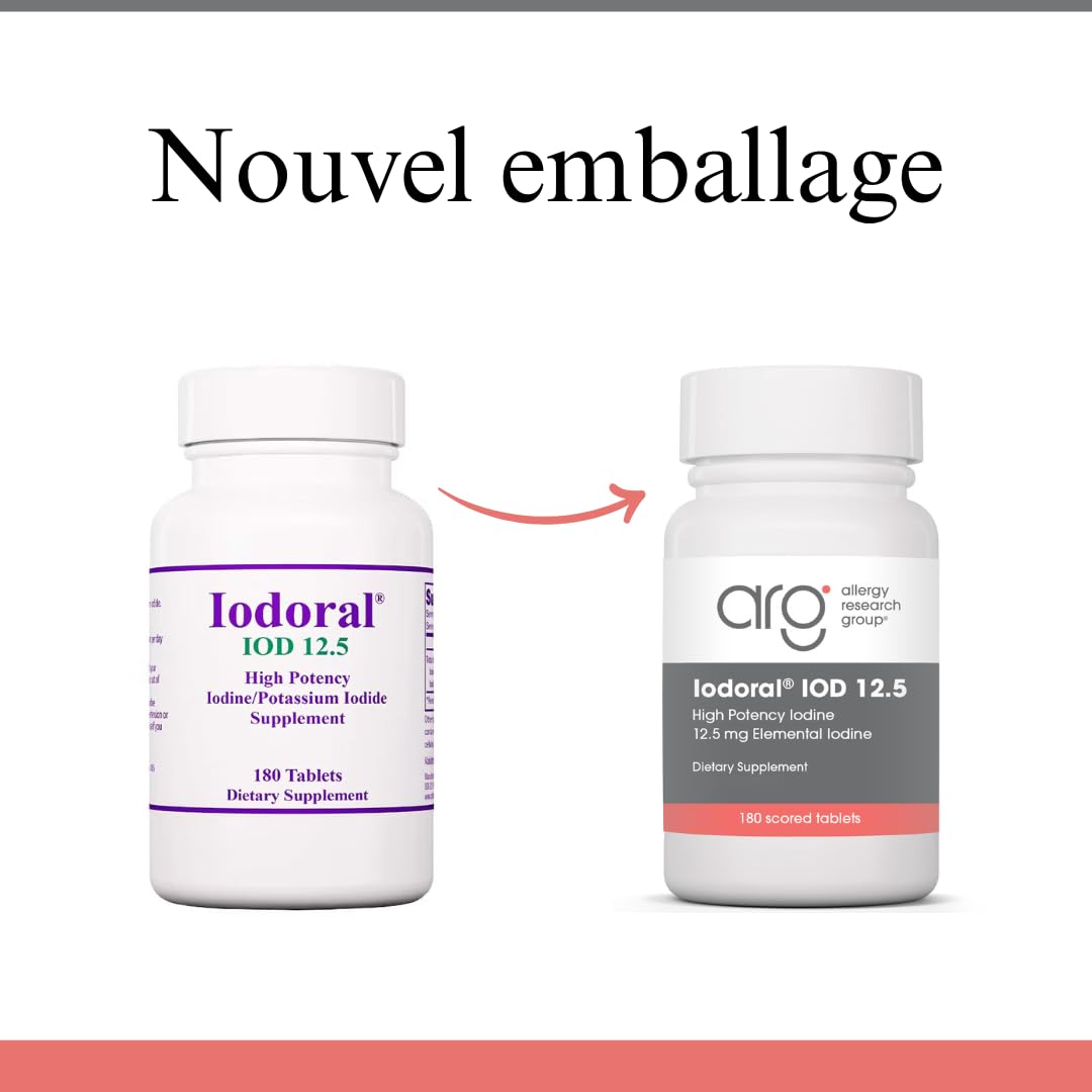 Optimox, Iodoral 12,5mg, avec Iode et Iodure de Potassium, Dépôt, 180 Comprimés végétaliens, Testé en Laboratoire, Végétarien, Sans Gluten, Sans Soja, Sans OGM