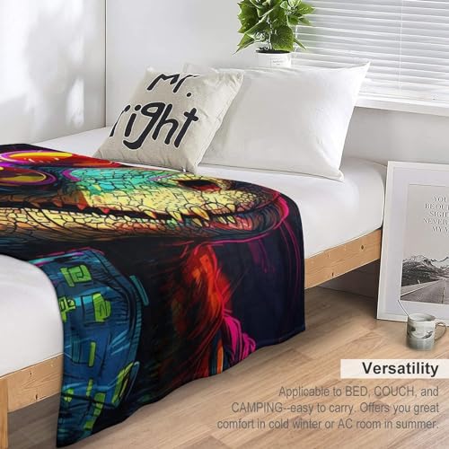 Manta de cocodrilo cálida para camping y sofá de 100x130 cm 7