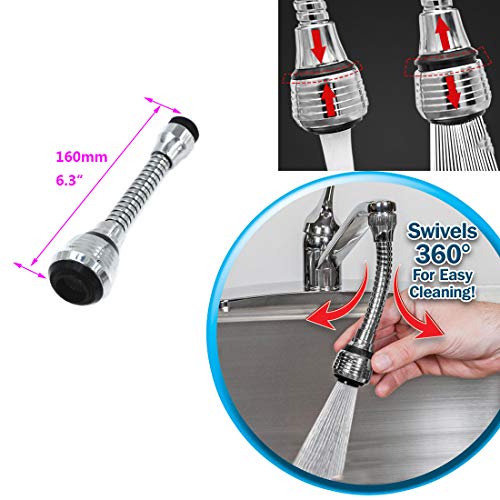 Mokell 360 Degree Rotate Faucet,Deluxe Internal Thread Nozzle Filter Adapter Water Saving Bubbler Connector Swivel Tap Aerator Diffuser Kitchen Accessories for Restaurant, Home & Hotel(6PCS)
