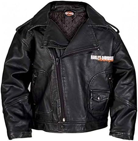 Harley-Davidson Baby Boys' Upwing Eagle Biker Pleather Jacket BLK 0366074 (18M)