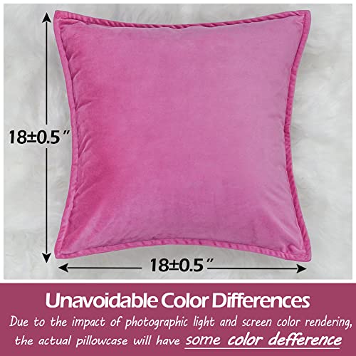 Carrie Home Hot Pink Velvet Throw Pillow Covers 18X18 Set Of 2 Super Soft Hot Pink Pillows Decorative Throw Pillows For Couch Sofa And Bed #TOP5