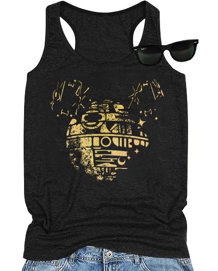 BestLucky Magical Tank Top Women Magical Tshirts Summer Casual Vacation Graphic Short Sleeve Vest Black