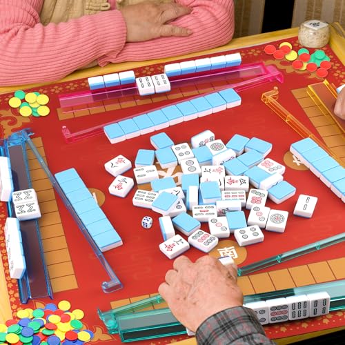 Accesorios Mahjong 4 piezas con racks y fichas miniatura 3