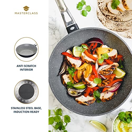Wok MasterClass aluminio fundido antiadherente 28 cm gris miniatura 5