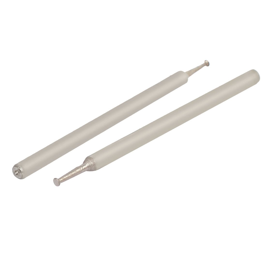 Aexit 1.5mm Dia Buffing & Polishing Accessories Head 600 Grit Mandrel Mounted Points Grinding Bits Silver Polishing Bonnets Tone 2pcs