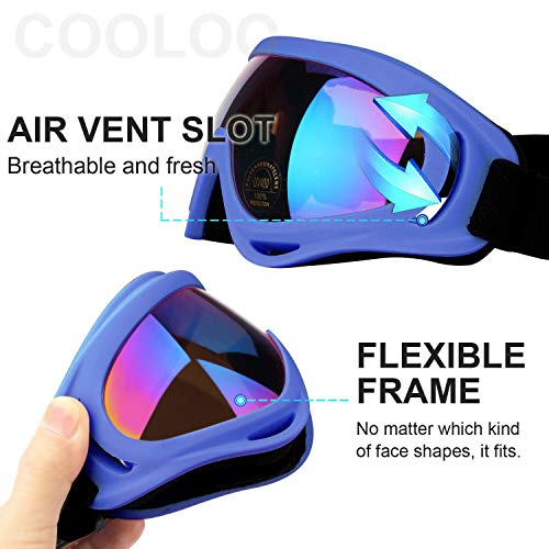 Cooloo Ski Goggles, Snow Snowboard Goggles For Men Women Kids - Uv Protection Foam Anti-Scratch Dustproof #TOP2