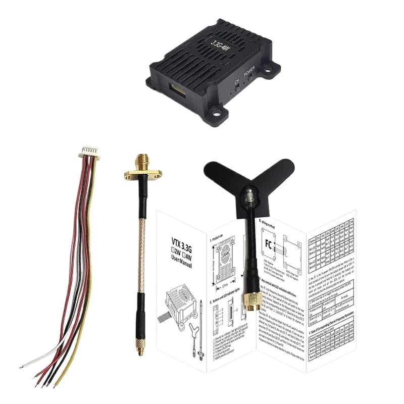 Modulo Trasmettitore VTX 3,3GHz 4W FPV Ricevitore VRX Con Antenna