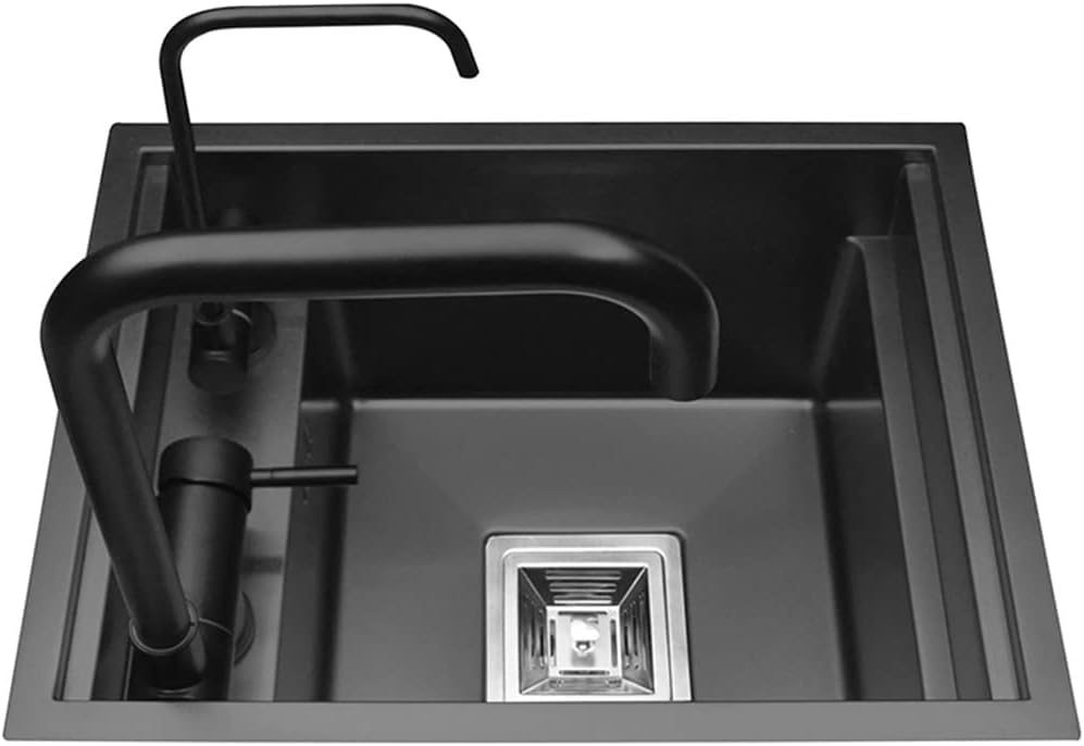 Évier de cuisine noir moderne de 35cm, la solution compacte pour votre îlot central