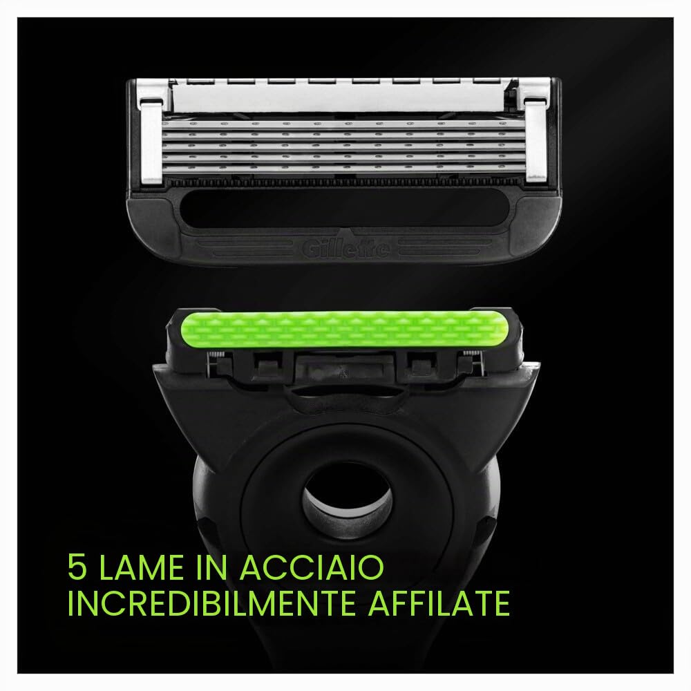 Gillette Labs - Set di 9 ricariche per rasoio da uomo, con 5 migliori lame di marca, barra esfoliante per una rasatura morbida ed efficace, compatibili con le maniche GilletteLabs