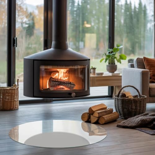 Placa para chimenea resistente a chispas y calor en vidrio gris 3