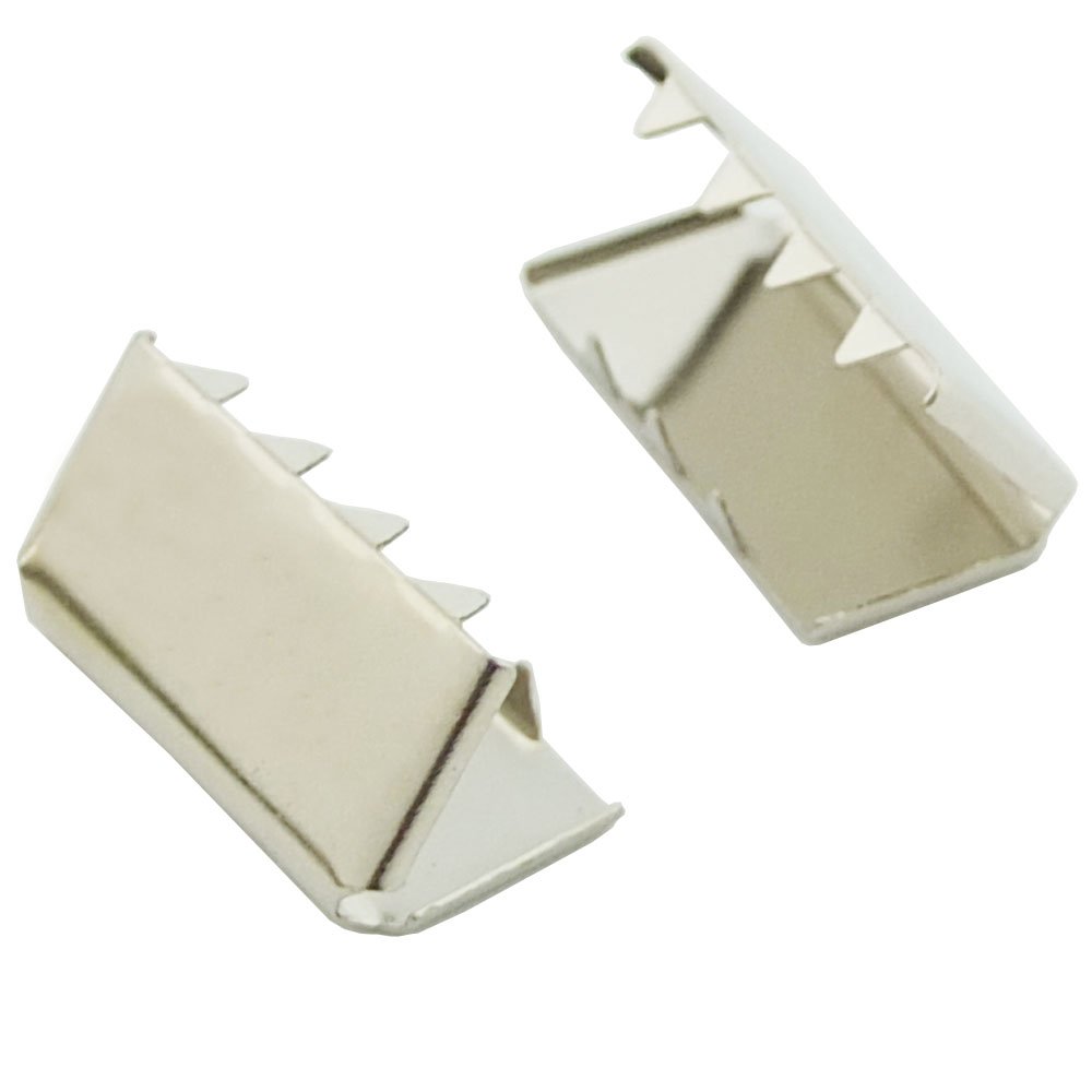 Bluemoona100 Pcs - 3/4" 19mm Belt Buckle End Tip Nickel for Webbing Tag Bag Polypropylene