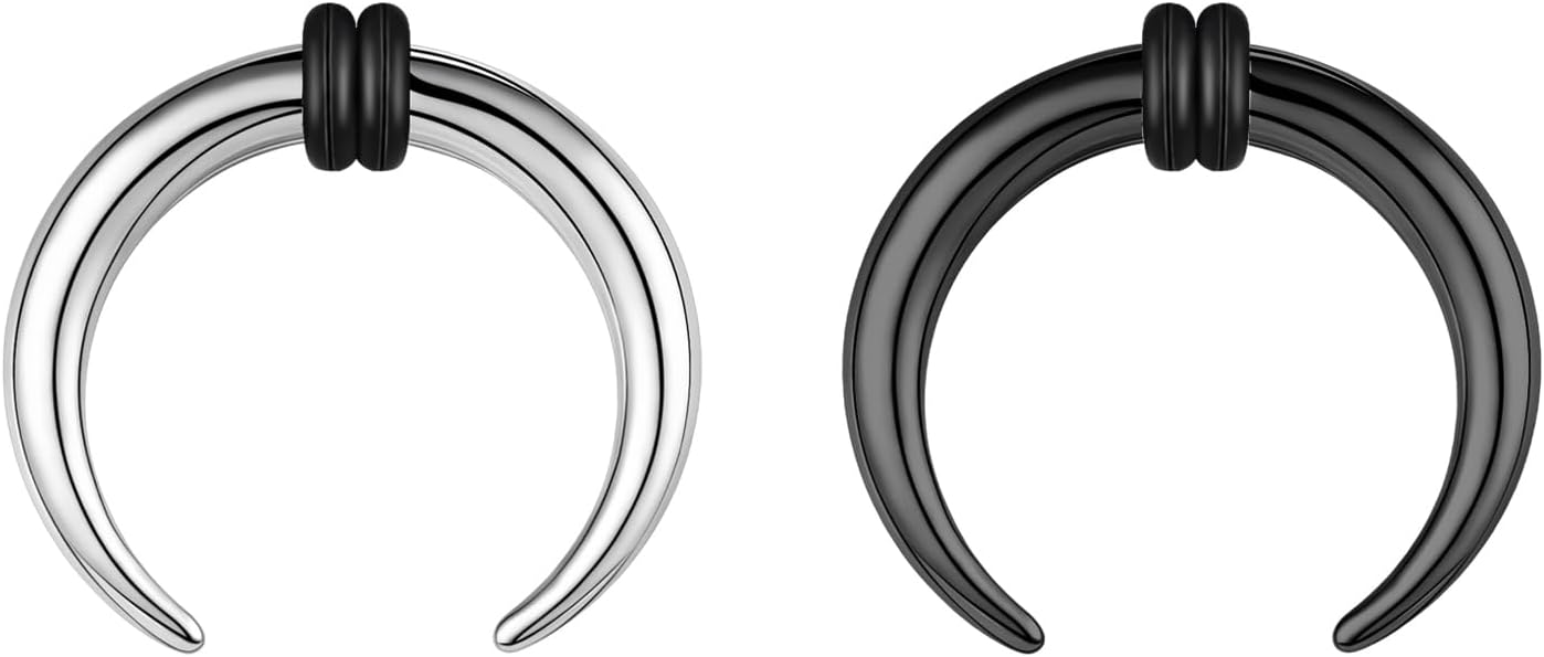 2Pcs Pincher Tapers Septum Rings Buffalo Horseshoe Stretcher Piercing